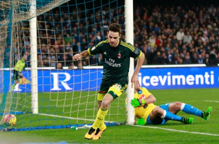 Le milieu de terrain de l'AC Milan Giacomo Bonaventura, auteur du but de l'égalisation face à Naples, le 22 février 2016 à San Paolo