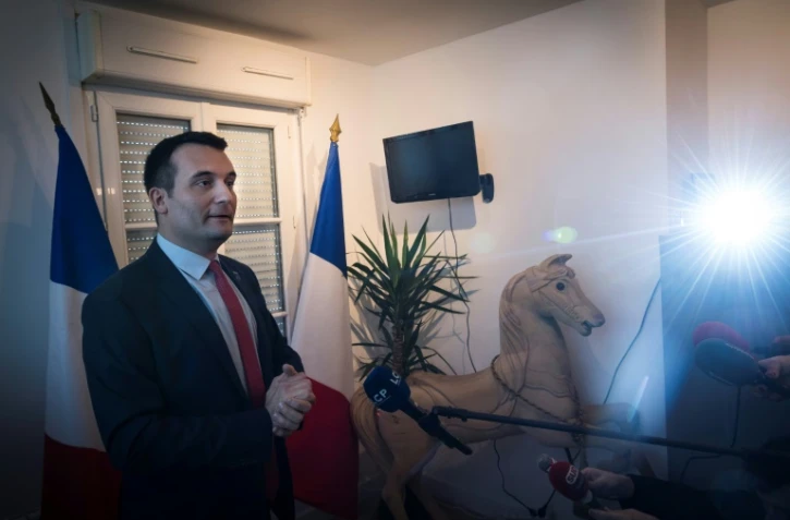 L'ancien numéro deux du Front national Florian Philippot, le 18 décembre 2017 à Saint-Ouen près de Paris