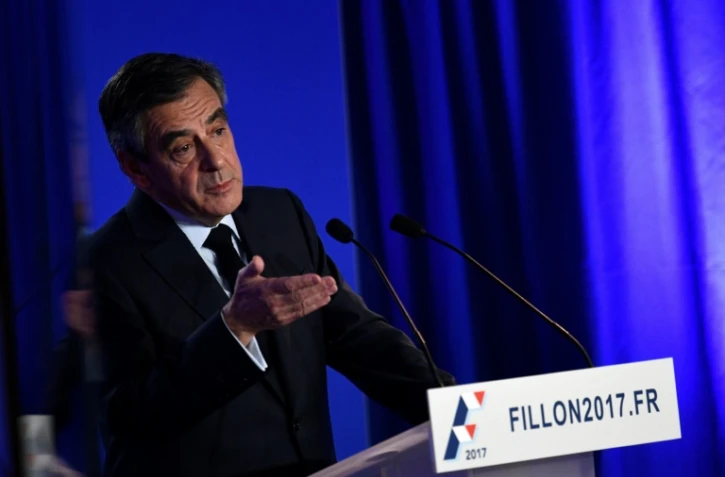 François Fillon lors de sa conférence le 6 février 2017 à Paris