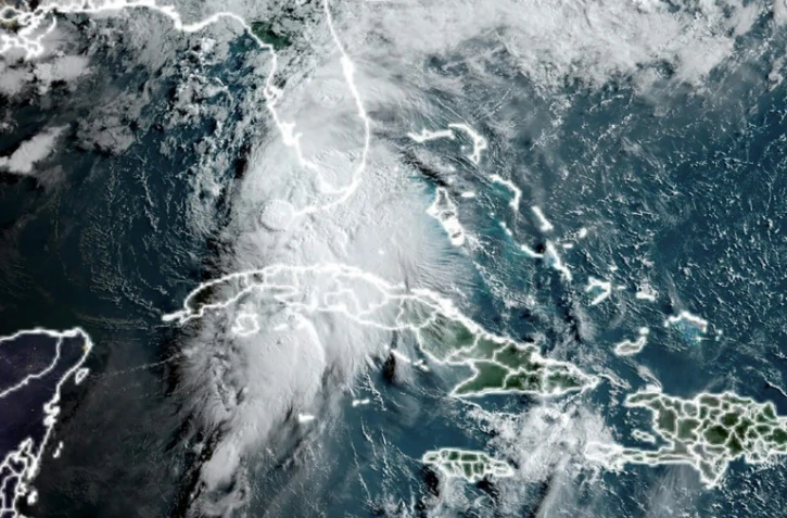 Image satellite de la tempête tropicale Elsa le 6 juillet 2021

