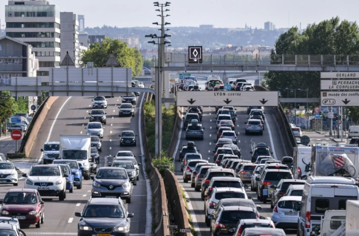 Ralentissement sur l'autoroute A7 près de Lyon le 31 juillet 2021
