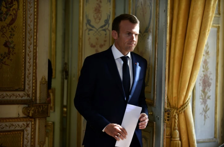 Le président Emmanuel Macron à l'Elysée, le 27 juin 2018 à Paris