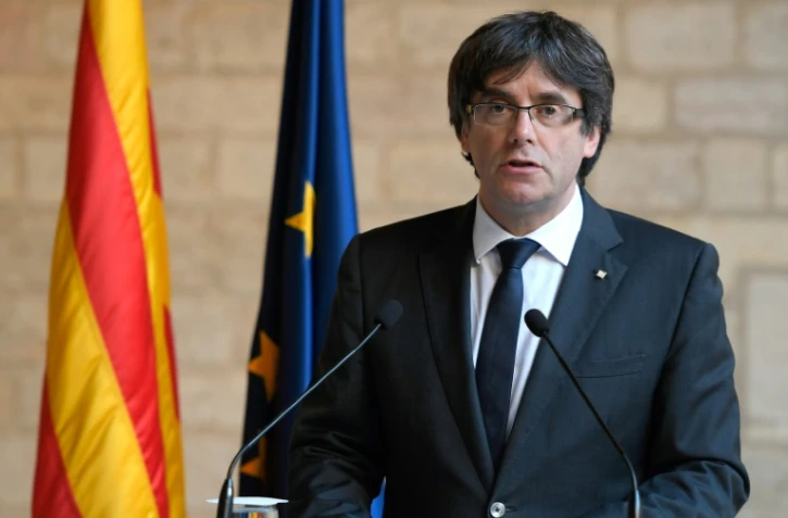 Le président de la Catalogne Carlos Puigdemont le 26 octobre 2017 à Barcelone