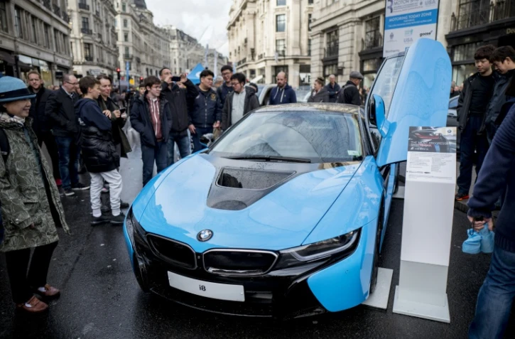 Une BMW hybride présentée au Regent Street Motor Show à Londres, le 4 novembre 2017