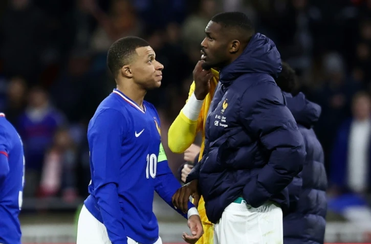Les Bleus du capitaine Kylian Mbappé et Marcus Thuram marqués par le cuisant revers devant l'Allemagne à Germany, à Lyon, le 23 mars 2024
