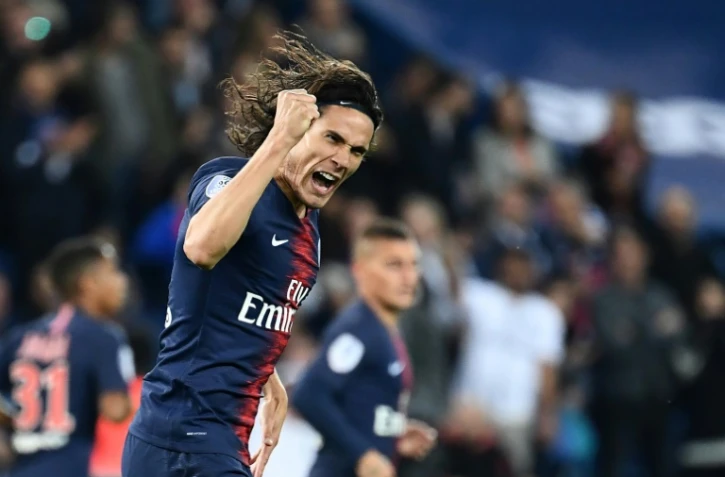 L'attaquant du PSG Edinson Cavani buteur contre Reims, le 26 septembre 2018 au Parc des Princes
