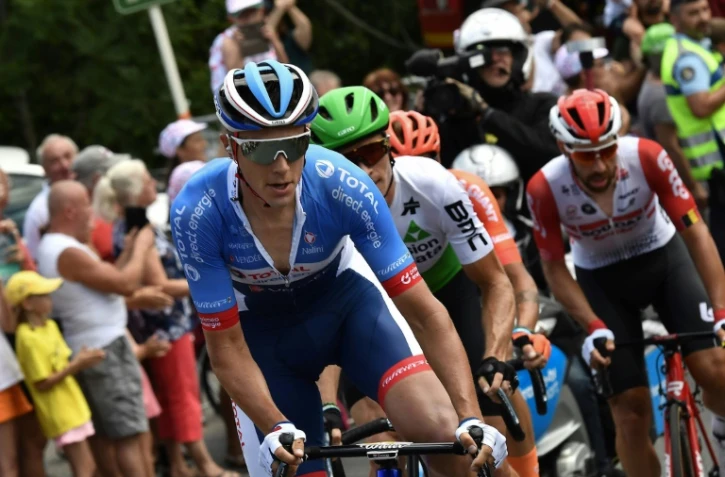 Le Néerlandais Niki Terpstra (Total Direct Energie) lors d'une échappée pendant la 8e étape du Tour de France, le 13 juillet 2019 entre Mâcon et Saint-Etienne