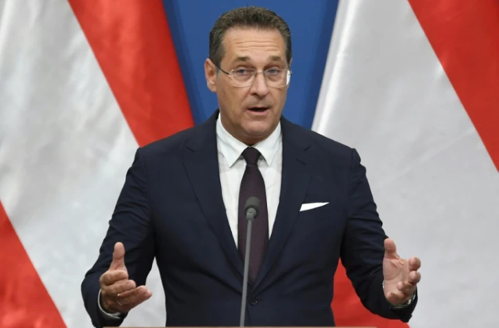 Heinz-Christian Strache, vice-chancelier d'Autriche et chef du Parti de la liberté d'Autriche (FPÖ, à Budapest, le 6 mai 2019