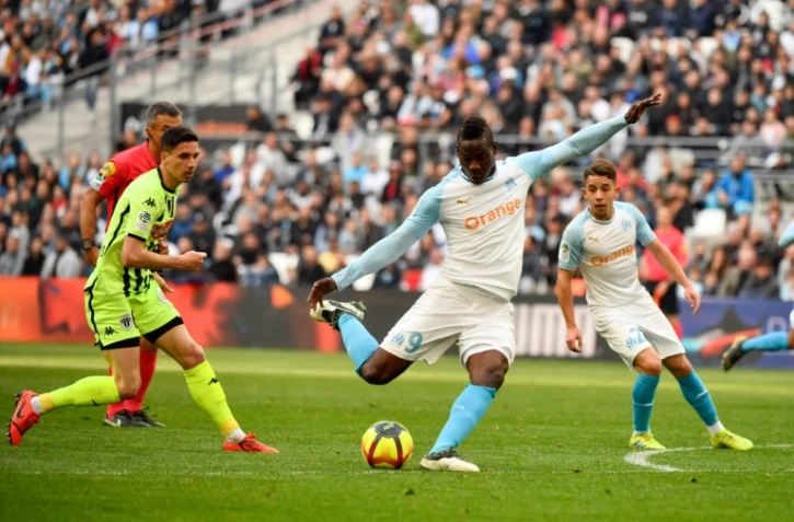 L'attaquant de Marseillell Mario Balotelli auteur d'un doublé lors du match nul 2-2 à Angers en 30e journée de L1 le 30 mars 2019