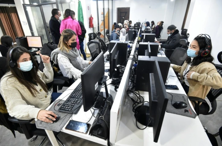 Des employés de la start-up Yassir, le 23 février 2022 à Alger
