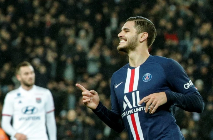 L'attaquant argentin du Paris-SG Mauro Icardi lors d'un match contre l'Olympique lyonnais au Parc des Princes le 9 février 2020
