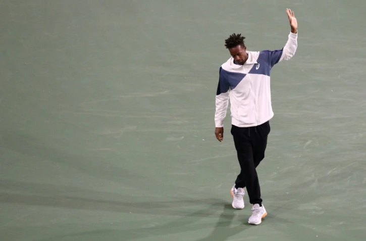 Le Français Gaël Monfils, blessé à un tendon d'Achille, renonce à son quart de finale face à l'Autrichien Dominic Thiem au Masters 1000 d'Indianapolis, le 14 mars 2019 