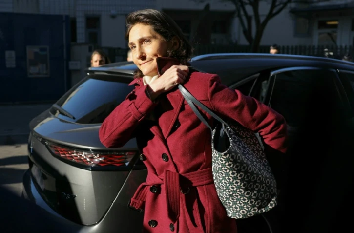 La ministre de l'Éducation, des Sports et des Jeux Olympiques, Amélie Oudéa-Castéra arrive à l'école publique Littré, le 16 janvier 2024 à Paris