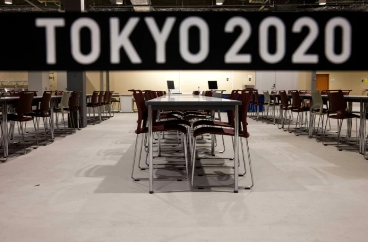 La salle de restaurant principale du village olympique à Tokyo, le 20 juin 2021