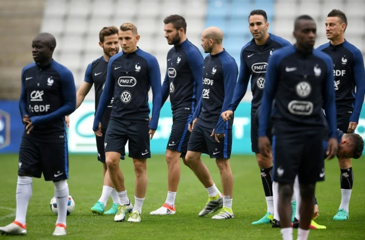 Les joueurs de l'équipe de France lors d'un entraînement le 29 mai 2016 à La Beaujoire