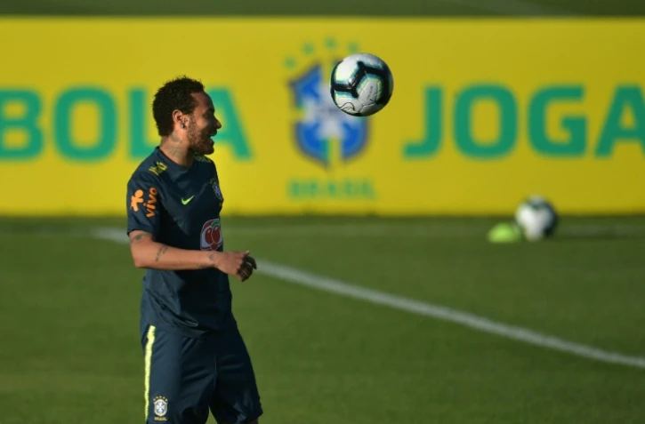 Le joueur du Brésil Neymar en séance d'entraînement à Teresopolis le 28 mai 2019