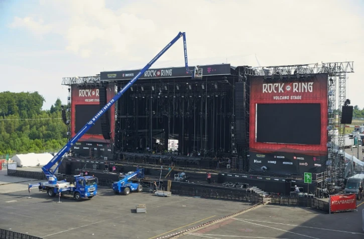Sur le site du festival "Rock am Ring", le 3 juin 2017 près de Coblence en Allemagne