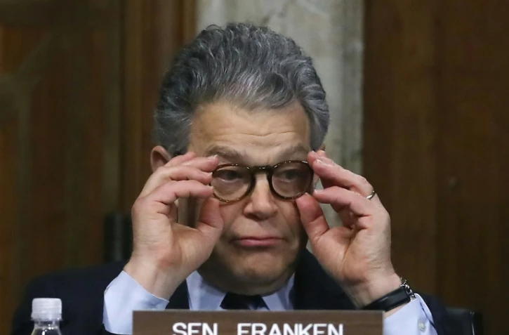 Le sénateur Al Franken, lors d'une réunion au Sénat le 13 novembre 2017
