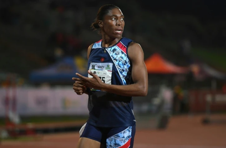 La double championne olympique du 800 m Caster Semenya après sa victoire sur 1500 m aux Championnats d'Afrique du Sud, le 26 avril 2019 à Germiston