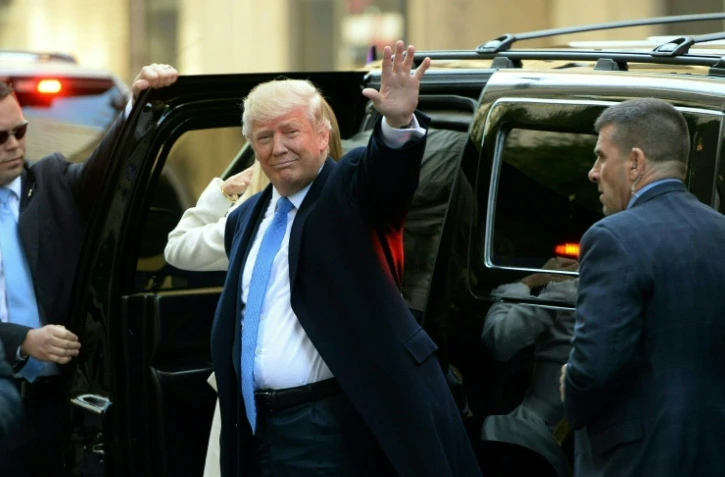 Donald Trump à son arrivée au bureau de vote le 8 novembre 2016 à New York
