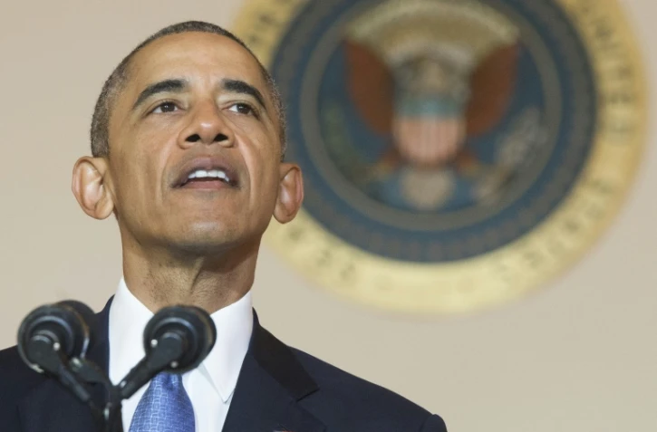 Le présient Barack Obama s'exprime en présence des dirigeants de pays nordiques à la Maison blanche, à Washington le 13 mai 2016