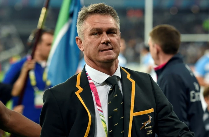 Heyneke Meyer, alors sélectionneur de l'Afrique du Sud, le 30 octobre 2015 au stade olympique de Londres
