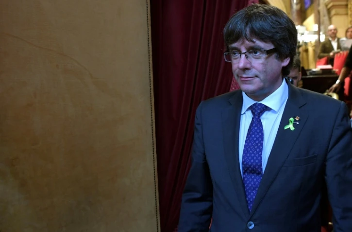 Le président catalan Carles Puigdemont, le 27 octobre 2017 à Barcelone