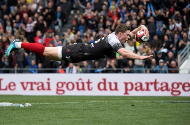 L'Anglais Chris Ashton inscrit un essai pour le RCT face à Clermont, le 25 mars 2018 à Toulon