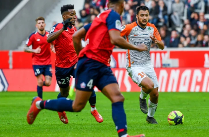 Les Lillois ont été accrochés à domicile par Montpellier et Gaëtan Laborde (d) lors du dernier match de Ligue 1, le 17 février 2019