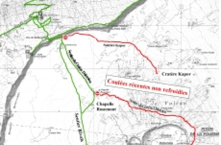 Carte de la piste d'accès à l'enclos