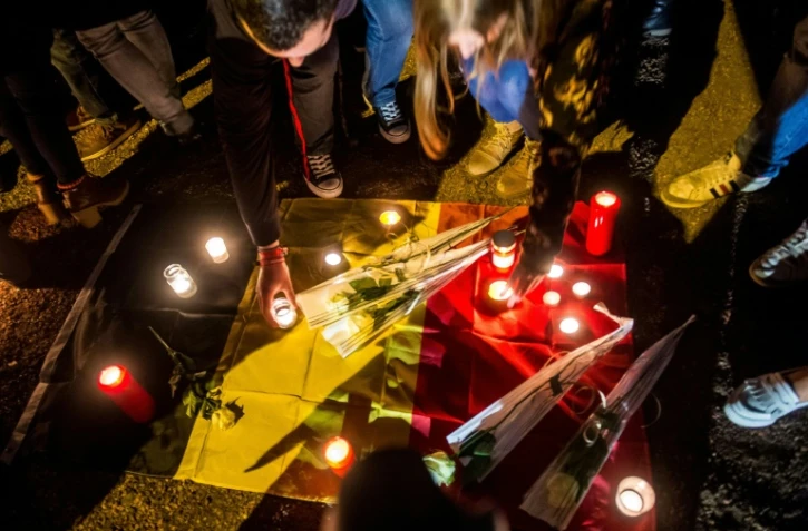 Hommage aux victimes des attentats de Bruxelles, le 23 mars 2016 à Zaventem