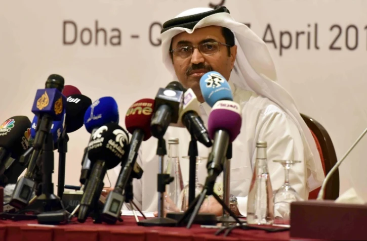 Le ministre de l'énergie du Quatar, Mohammed bin Saleh al-Sada lors de la réunkon des grands producteurs de pétrole à Doha, le 17 avril 2016