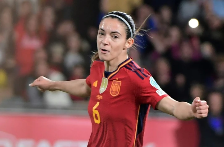 L'Espagnole Aitana Bonmati marque contre la France en finale de la Ligue des Nations, le 28 février 2024 à Séville