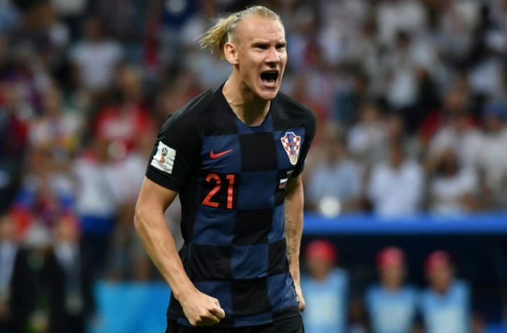 Domagoj Vida, buteur et auteur d'un tir au but contre la Russie en quarts de finale du Mondial à Sotchi, le 7 juillet 2018