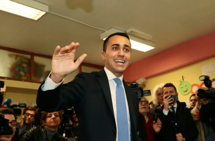 Luigi Di Maio, leader du Mouvement 5 Etoiles, à Naples le 4 mars 2018