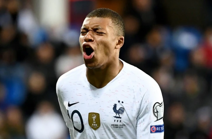 L'attaquant de la France Kylian Mbappé buteur lors de la victoire à Andorre 4-0 le 11 juin 2019