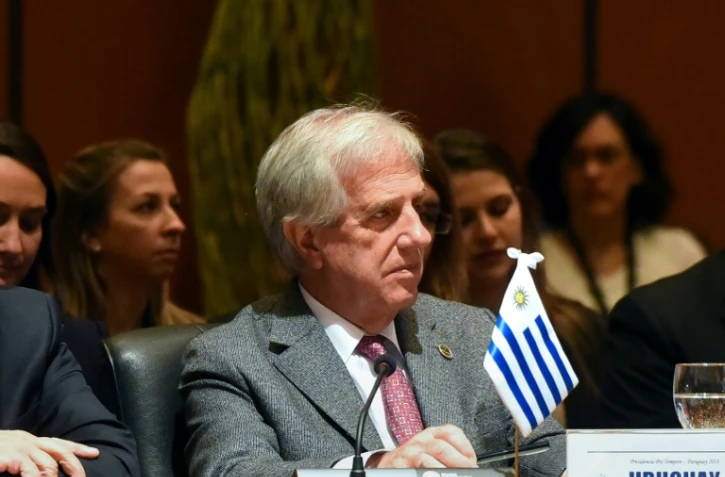 Le président uruguayen Tabare Vazquez au sommet du Mercosur, le 18 juin 2018 à Luque au Paraguay