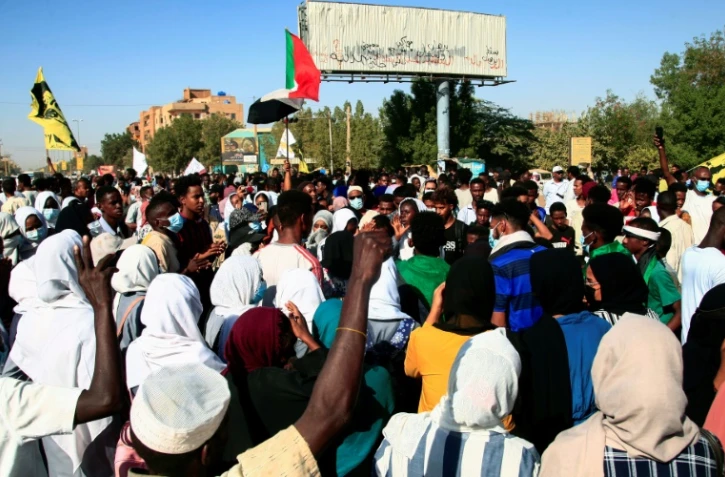 Manifestation contre le coup d'Etat militaire à Khartoum, le 6 décembre 2021 au Soudan