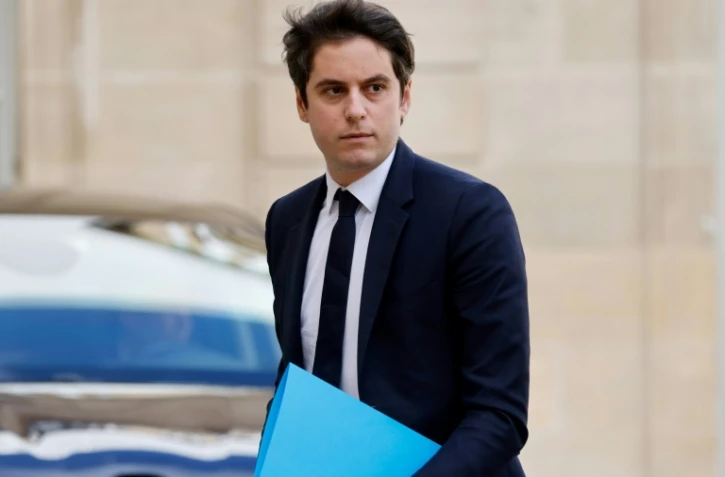 Le ministre délégué aux Comptes publics, Gabriel Attal arrive à l'Elysée, le 27 mars 2023 à Paris