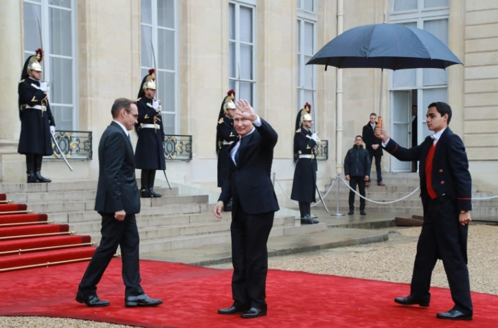 Le président russe à son arrivée à l'Elysée, le 11 novembre 2018 à Paris