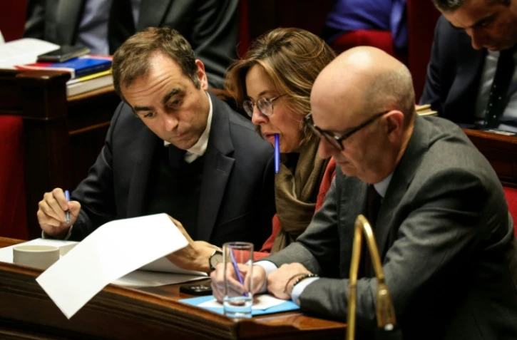 Le Premier ministre Sébastien Lecornu, les ministres des Comptes publics, Amélie de Montchalin, et de l'Économie, Roland Lescure, à l'Assemblée nationale le 24 octobre 2025