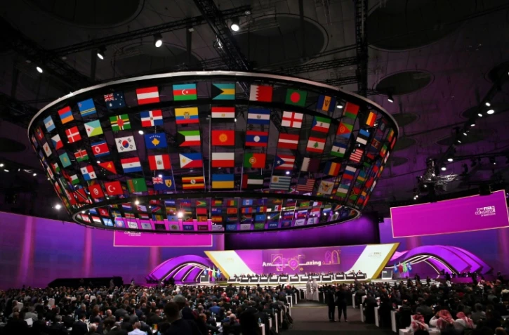 Les congressistes de la Fifa réunis à Doha, le 31 mars 2022