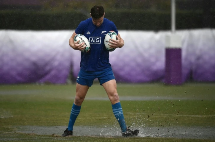 Le Néo-Zélandais Jordie Barrett, à l'entraînement le 25 octobre 2019 à Tokyo