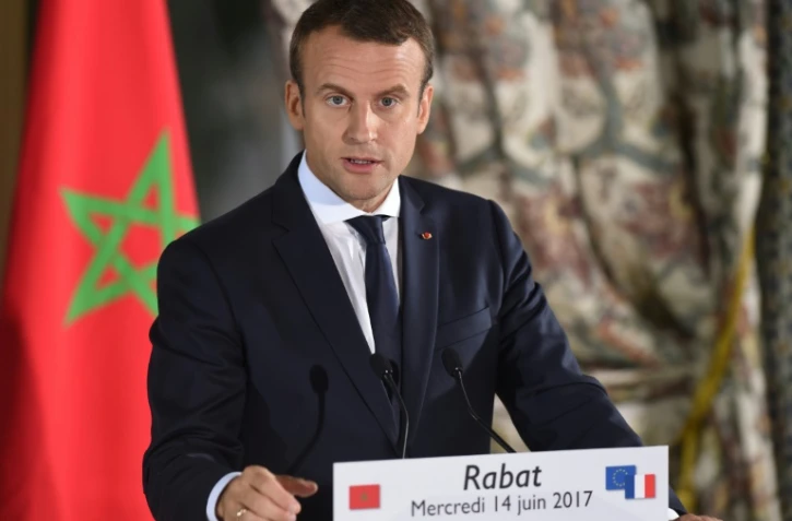 Emmanuel Macron lors d'une conférence de presse le 14 juin 2017 à Rabat