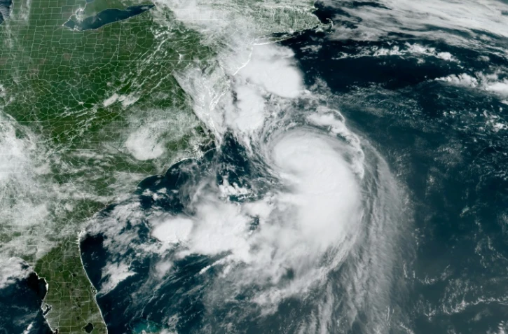 Image satellite le 21 août 2021 à 15H00 GMT de l'ouragan Henri, avant son arrivée sur les côtes du Nord-Est des Etats-Unis