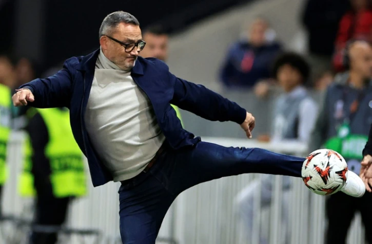 Franck Haise, l'entraîneur de Nice, au cours du match de Ligue Europa contre le FC Twente le 7 novembre 2024 à Nice