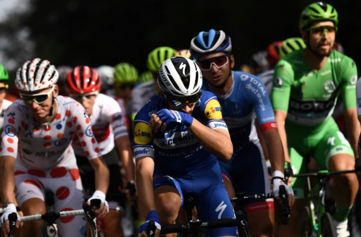 Les coureurs du Tour de France lors de la dernière étape le 28 juillet 2019