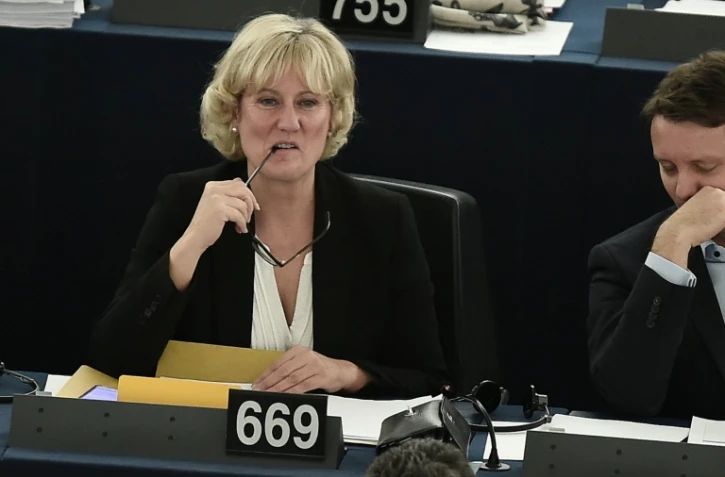 L'eurodéputée Nadine Morano au parlement européen le 8 octobre 2015 à Strasbourg
