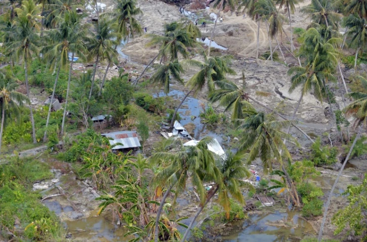 Vue aérienne de Petobo, rassemblement de villages à proximité de Palu, aux Célèbes, prise le 7 octobre 2018.