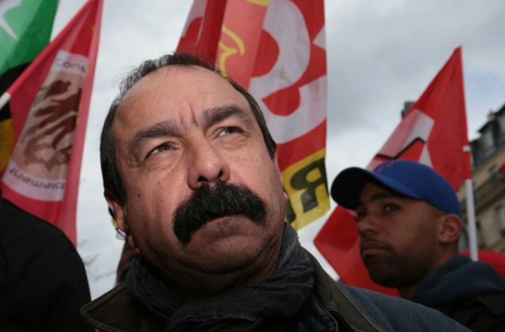 Le secrétaire général de la CGT Philippe Martinez lors d'une manifestation le 9 avril 2016 à Paris 